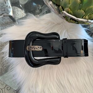 Fendi Belt - Black Patent Leather Size 80/32